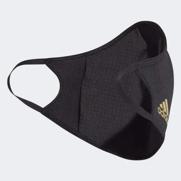 New 3 PCS Adidas Black & Gold Juventus Non-Medical Reusable Face Mask Size M/L - Picture 6 of 11